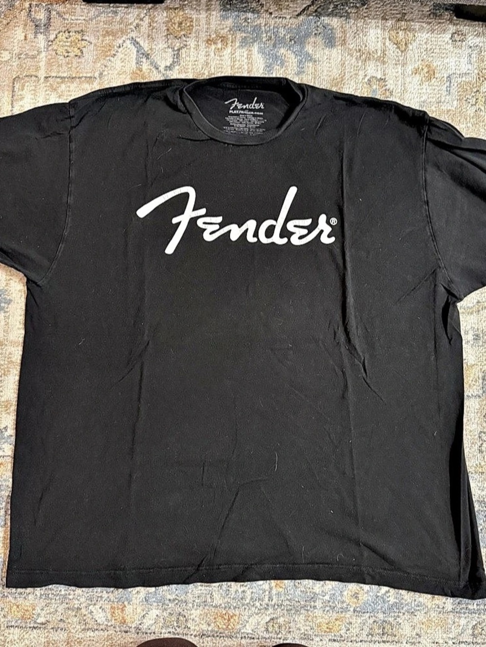 Fender Logo T-Shirt in Black & White Size XXL